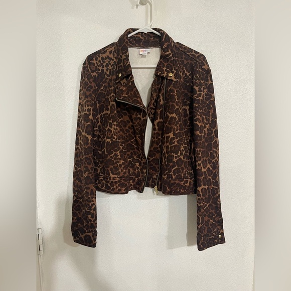 Lula Roe XL, animal print Moto jacket. NWT - Picture 2 of 5